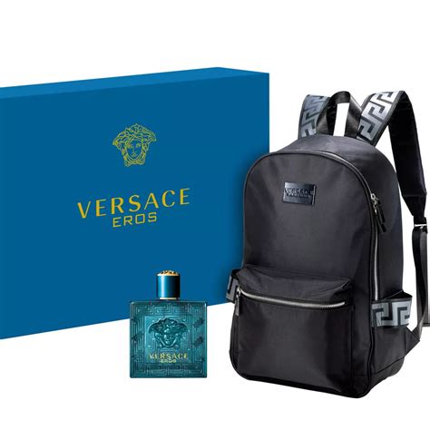 versace eros and backpack|versace cologne set with backpack.